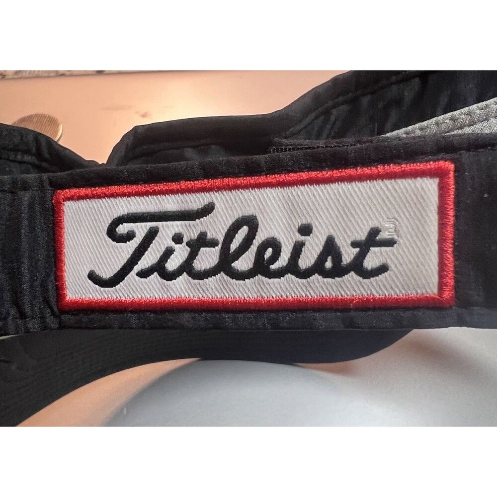 Titleist X Footjoy FJ Pro V1 Black Hook and Loop Golf Sports Visor Adjustable - Picture 5 of 7